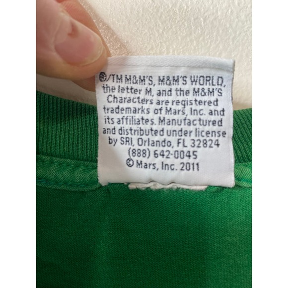 Vintage Green M&Ms 3D Graphic Print T Shirt Mars Chocolate Candy XL - Picture 4 of 4